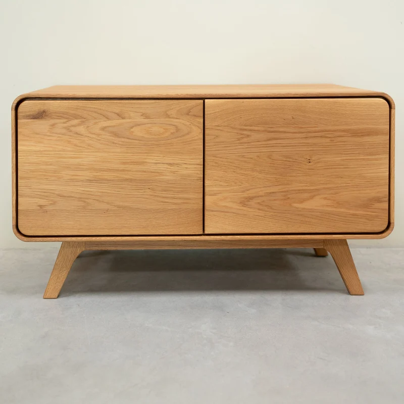 Banc avec rangement en bois massif de chêne Genève - NordicStory