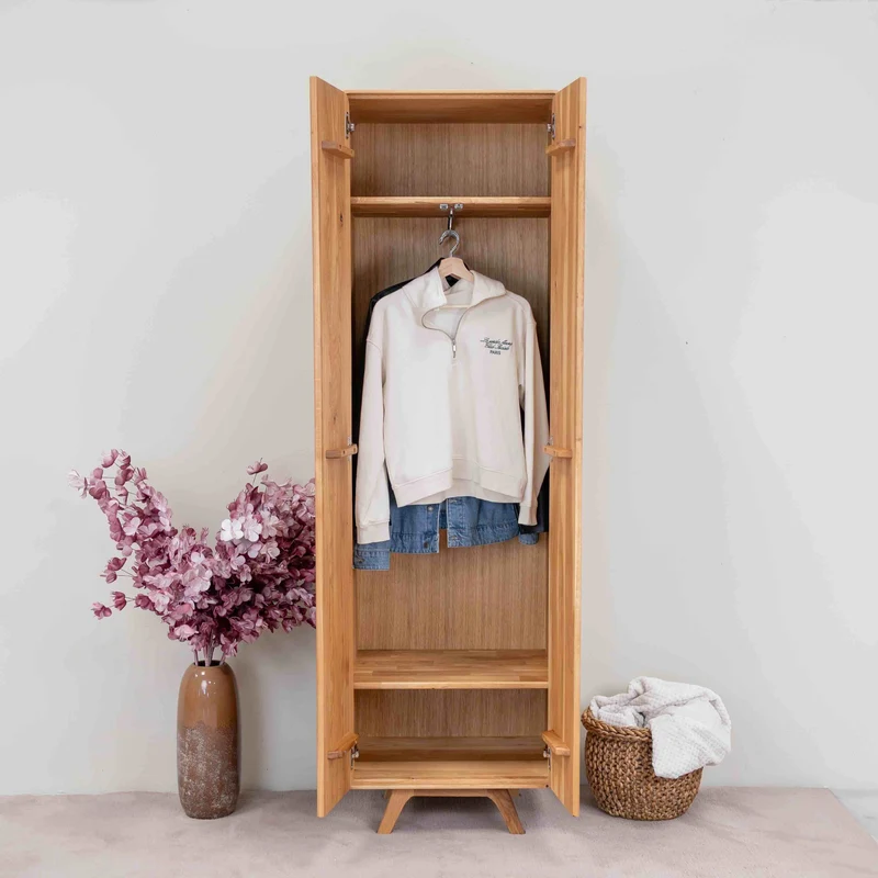 Armoire 2 portes en bois massif de chêne Genève - NordicStory