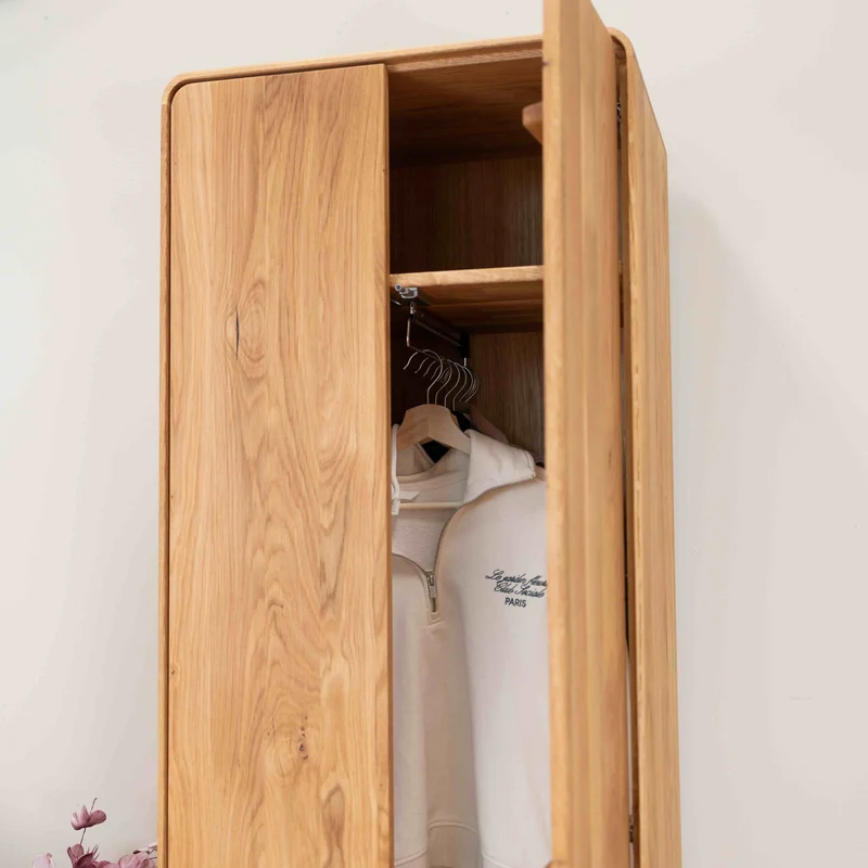 Armoire 2 portes en bois massif de chêne Genève - NordicStory