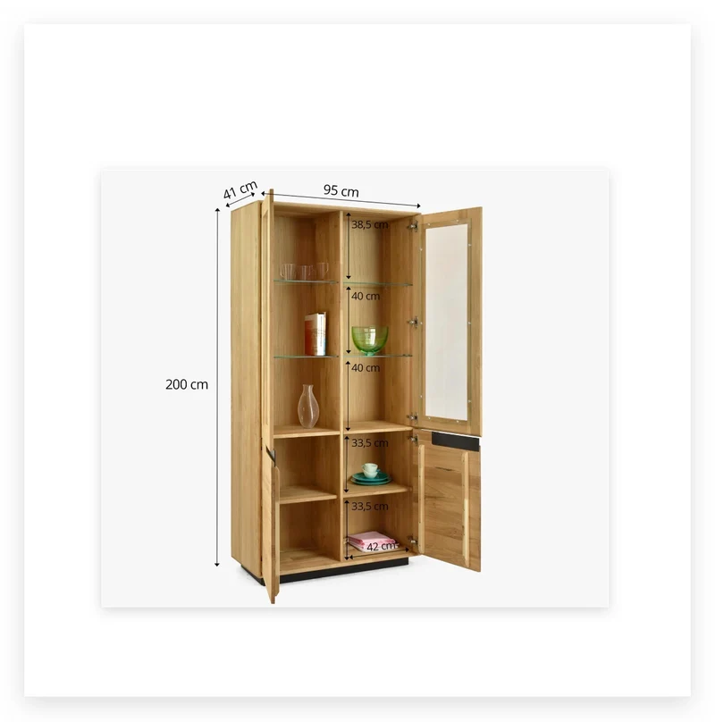 Vitrine en bois massif de chêne Bremen 2 - NordicStory