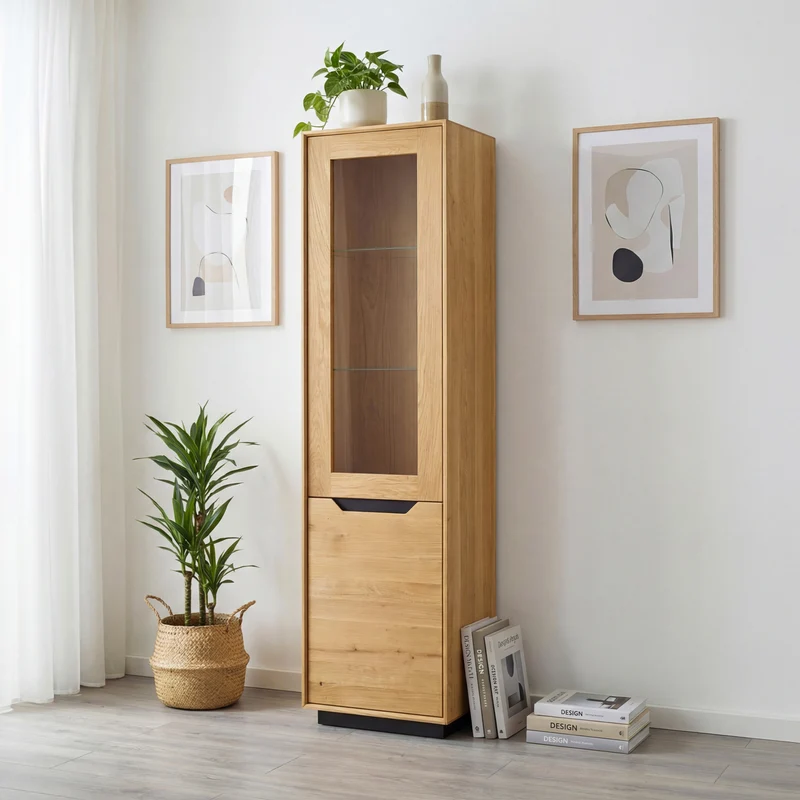 Vitrine en bois massif de chêne Bremen 1 - NordicStory