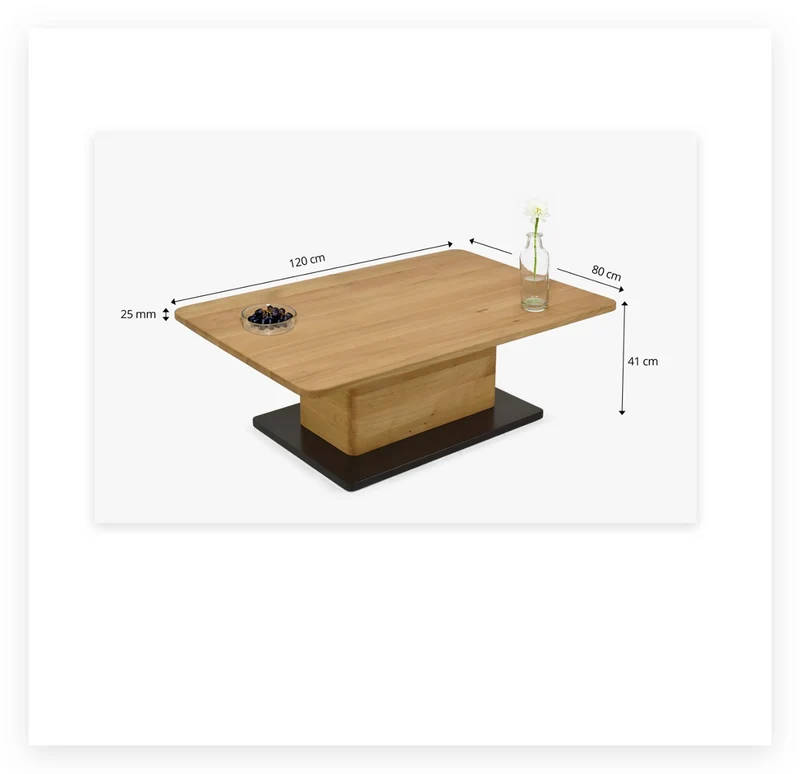 Table basse en bois massif de chêne Bremen - NordicStory