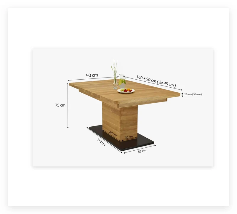 Table basse en bois massif de chêne Bremen - NordicStory
