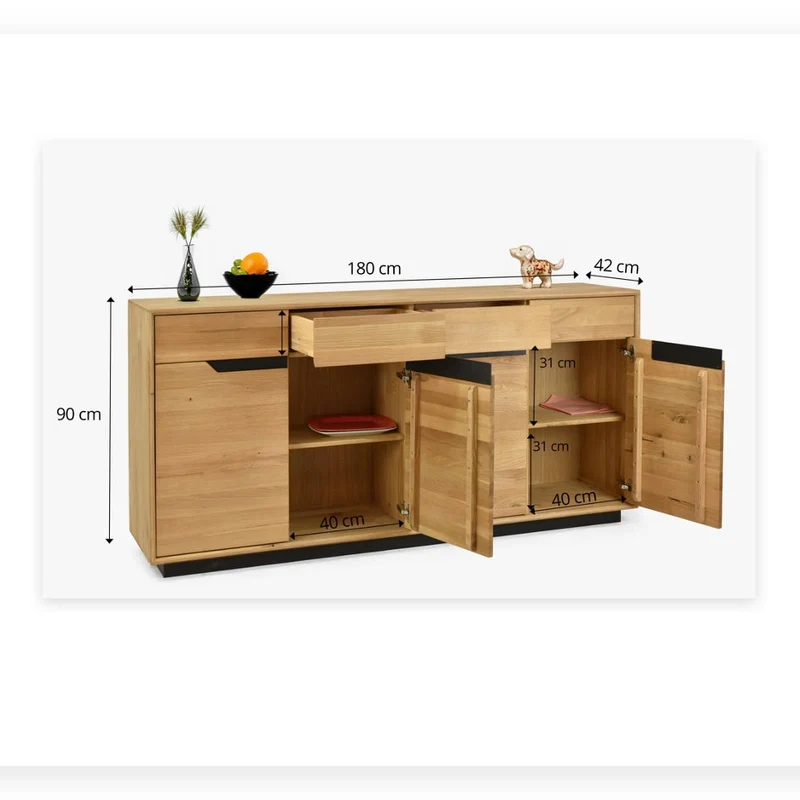 Buffet en bois massif de chêne Bremen - NordicStory