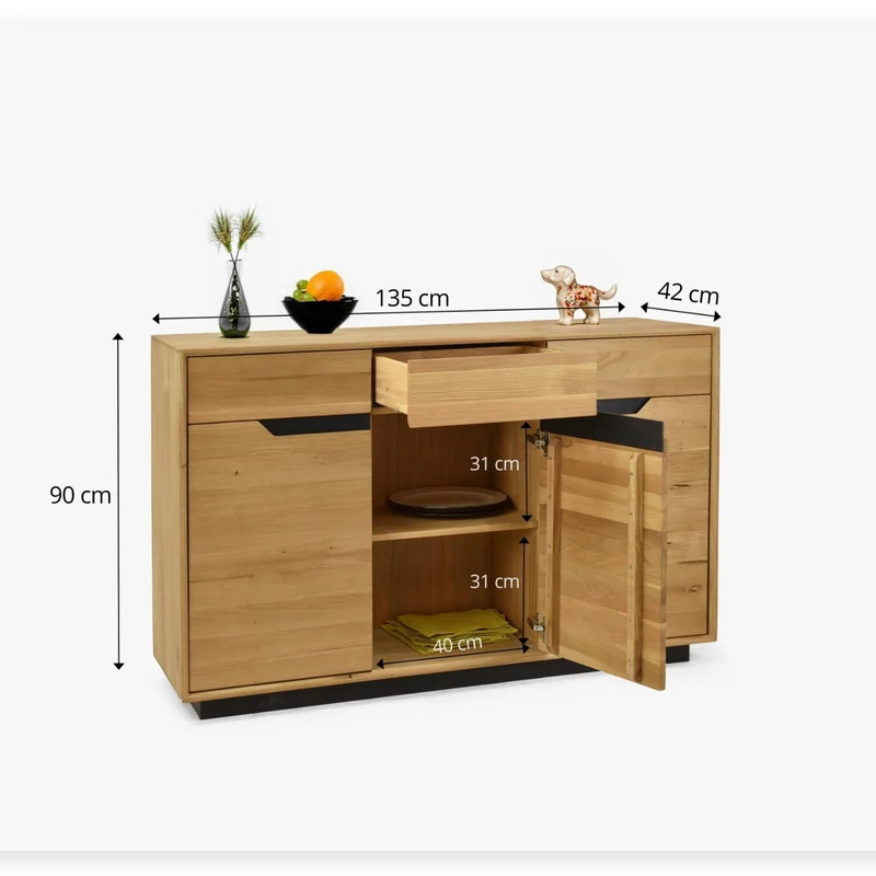 Buffet en bois massif de chêne Bremen 2 - NordicStory