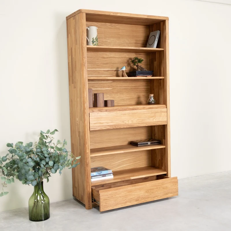Bibliothèque en bois massif de chêne Elsa 2 - NordicStory