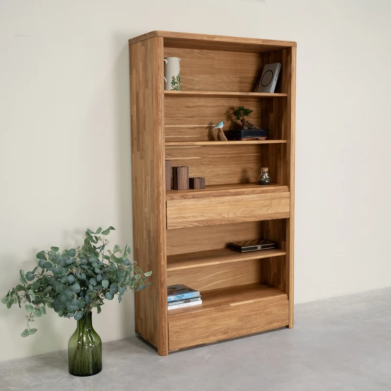 Bibliothèque en bois massif de chêne Elsa 2 - NordicStory