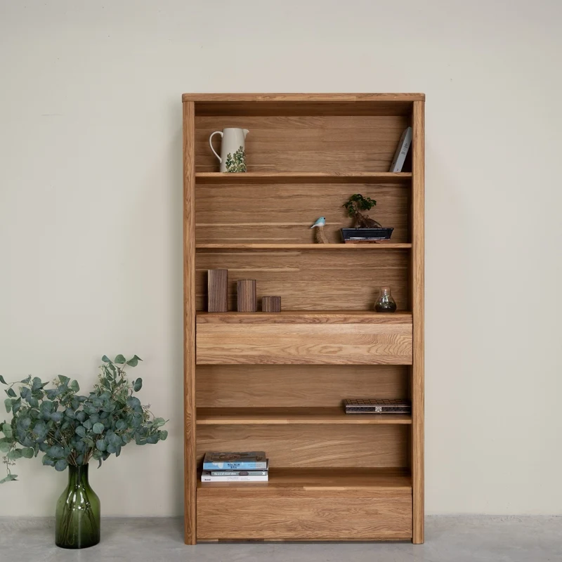 Bibliothèque en bois massif de chêne Elsa 2 - NordicStory