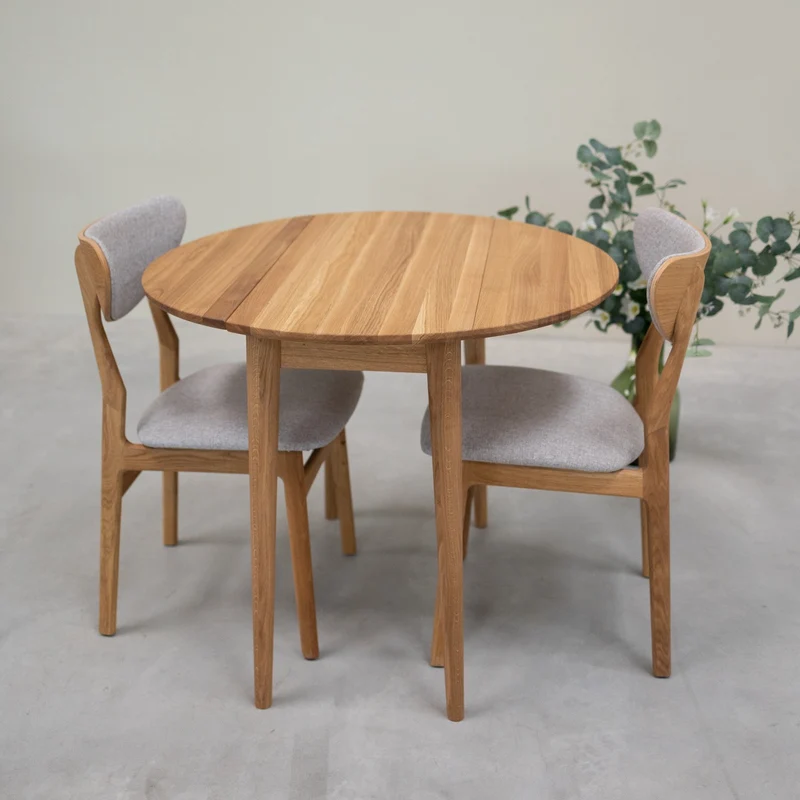 Table à manger ronde extensible en bois massif de chêne Luna - NordicStory