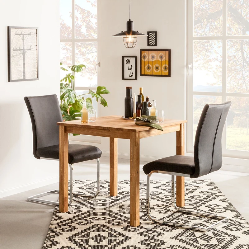 Table à manger en bois massif de chêne Lemsiwood - NordicStory