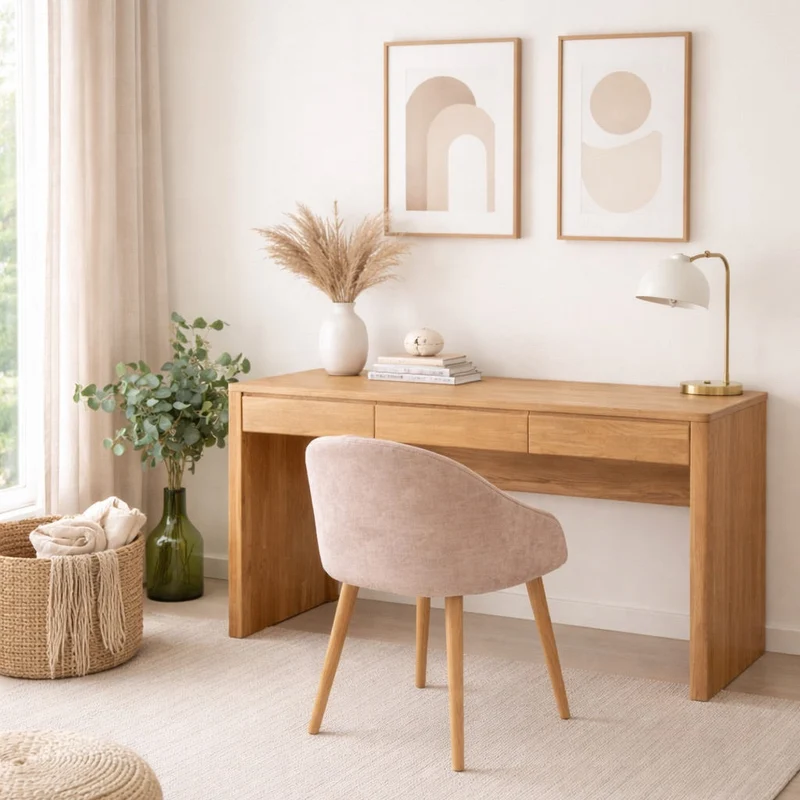 Bureau en bois massif de chêne Elsa - NordicStory