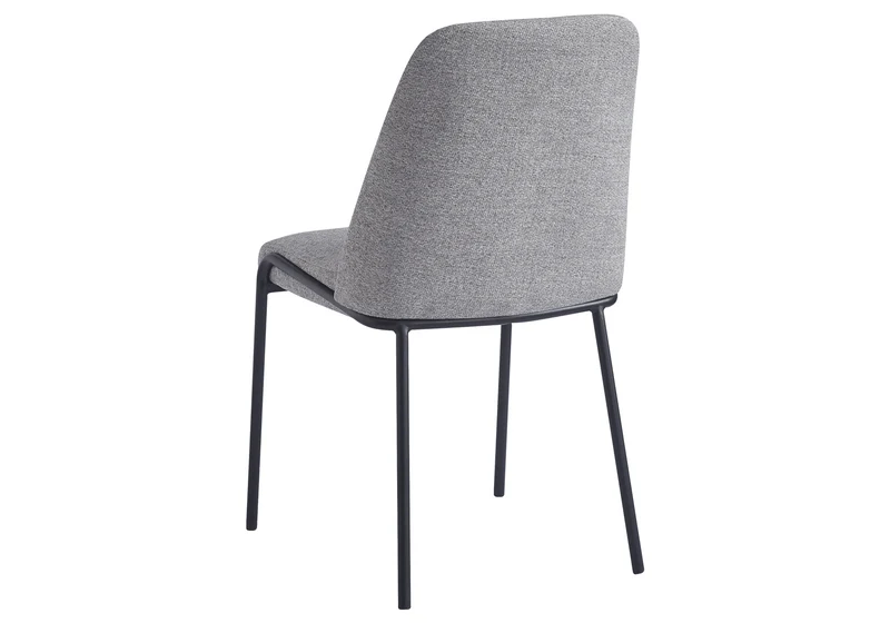 Chaise salle à manger effet lin gris - Malo x4