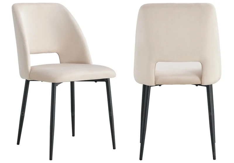 Table ronde et chaises noires beiges - Joy
