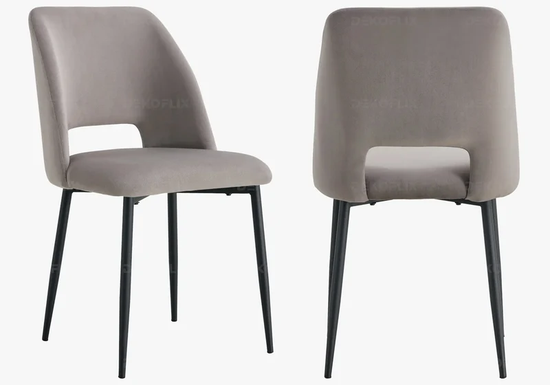 Table ronde et chaises chêne grises - Joy