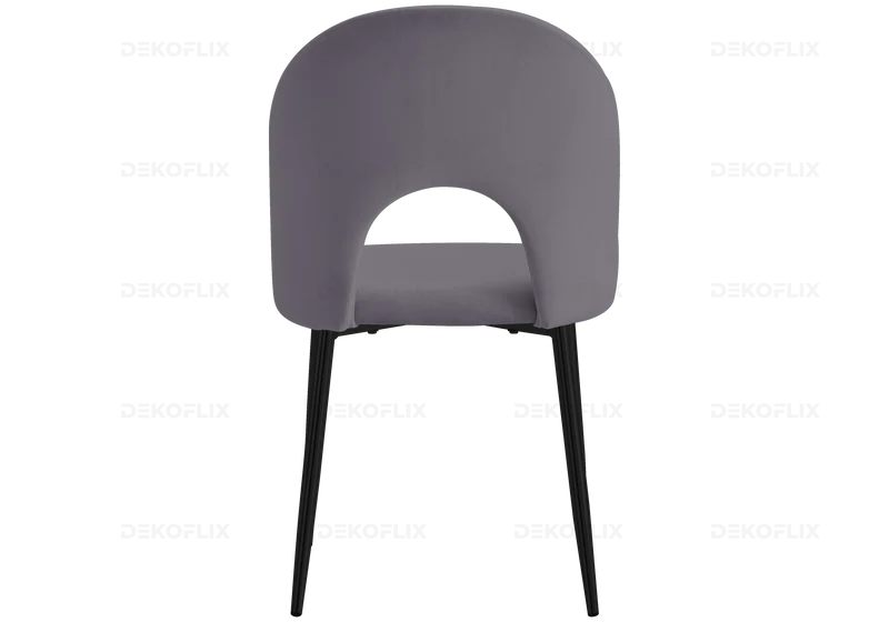 Table noire marbre blanc et chaises anthracites - Clara