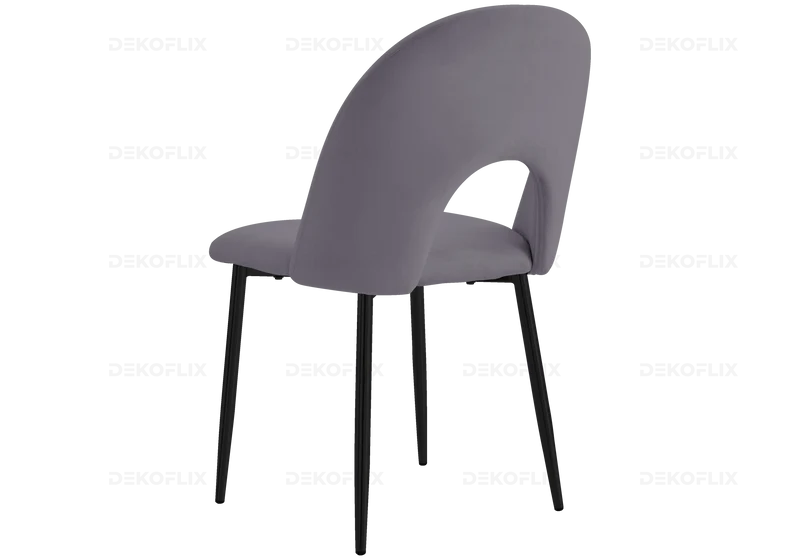 Table marbre noir et chaises anthracites - Clara