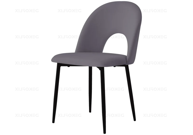 Table marbre noir et chaises anthracites - Clara