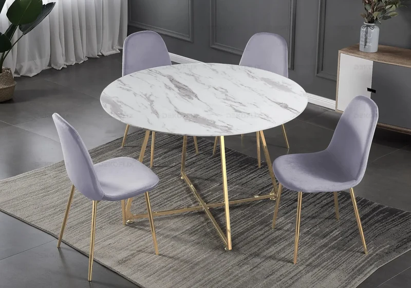 Chaises scandinaves en velours gris - Gina x6