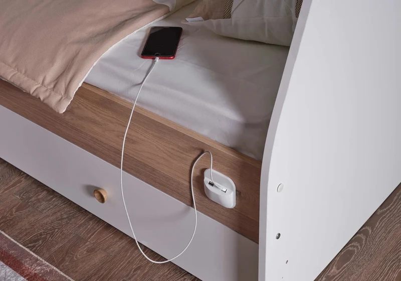 Ensemble chambre jeune lit superposé beige ATLAS