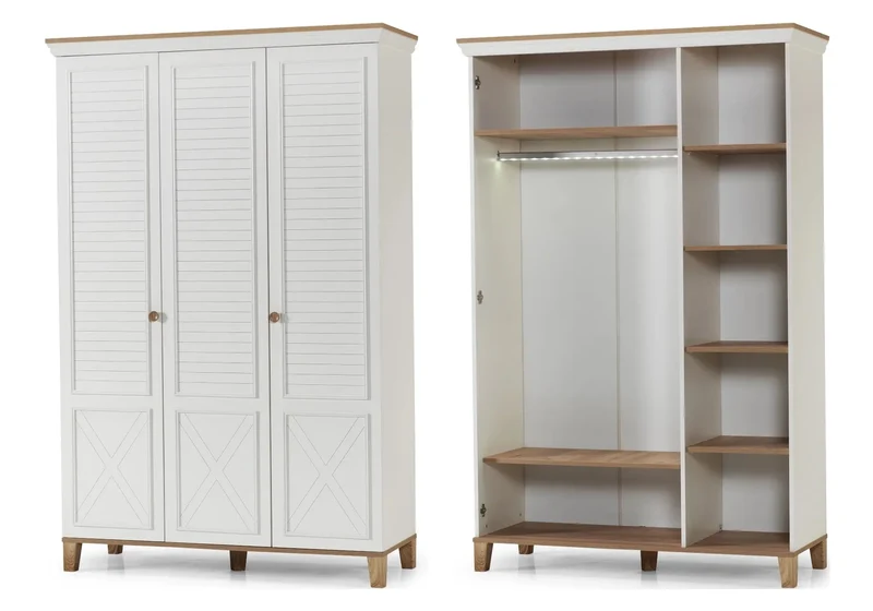 Ensemble chambre jeune lit superposé beige ATLAS