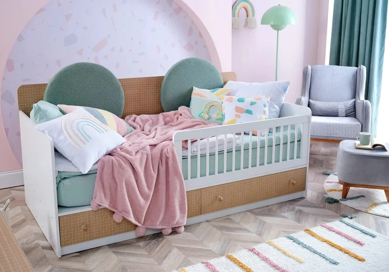 Ensemble chambre bébé Montessori vert JOLLY