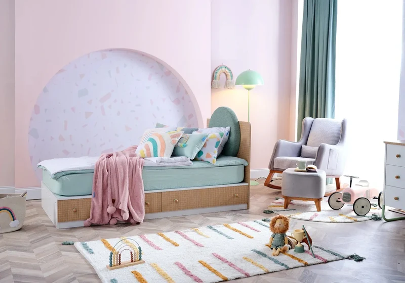 Ensemble chambre bébé Montessori vert JOLLY