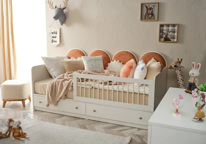 Ensemble chambre bébé Montessori orange LORENA