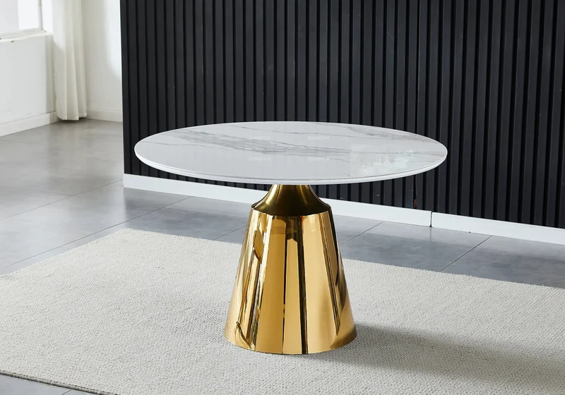 Ensemble Table Marbre et Chaises Moka - Olive