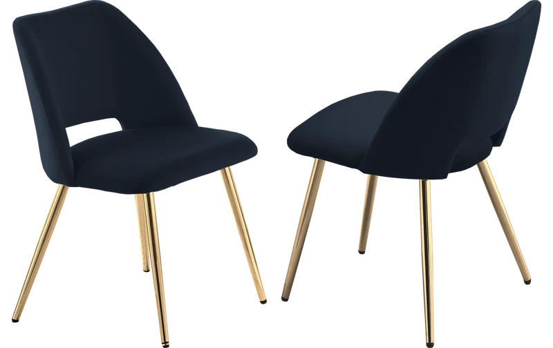 Ensemble table marbre blanc et chaises dorés – Kara