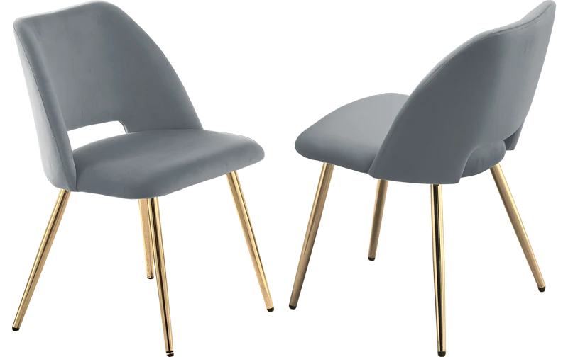 Ensemble table marbre blanc et chaises dorés – Kara