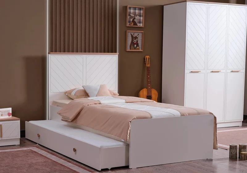 Ensemble de chambre jeune moderne crème OSCAR