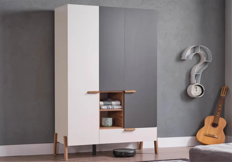 Ensemble de chambre jeune moderne anthracite MOTTO