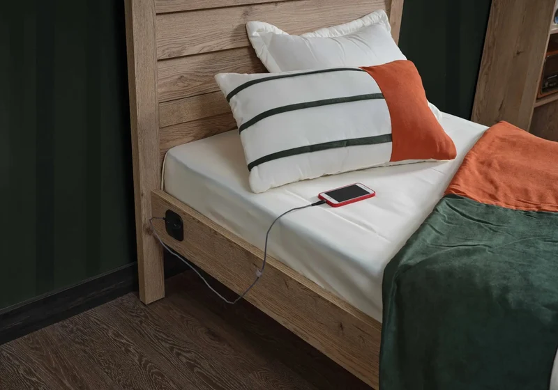 Ensemble de chambre jeune moderne taupe PETRA