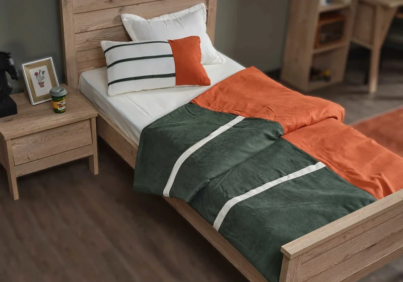 Ensemble de chambre jeune moderne taupe PETRA