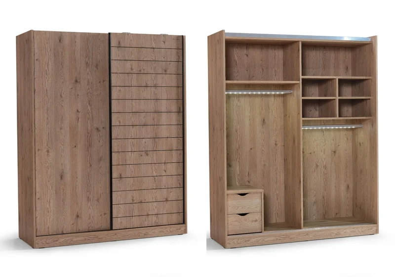 Ensemble de chambre jeune moderne taupe PETRA