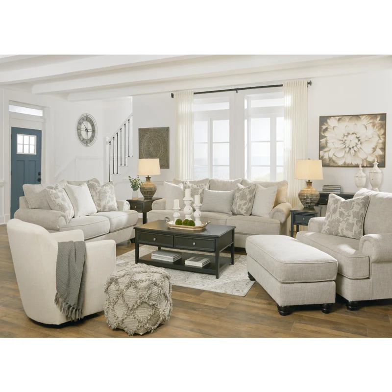 Fauteuil surdimensionné en tissu beige pâle avec coussin - Asanti