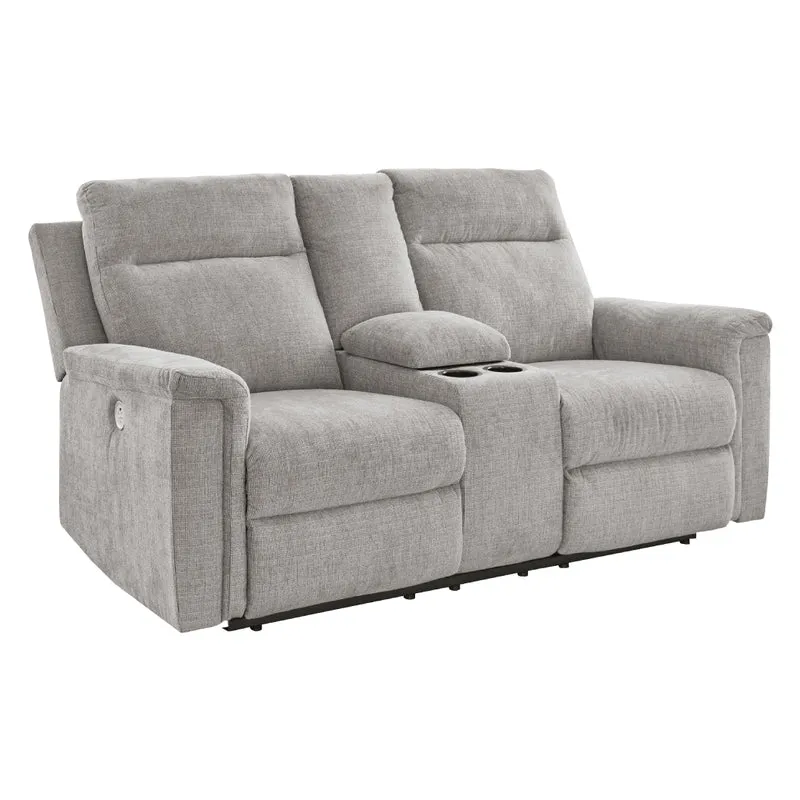 Causeuse inclinable motorisée en tissu avec console - Barnsana