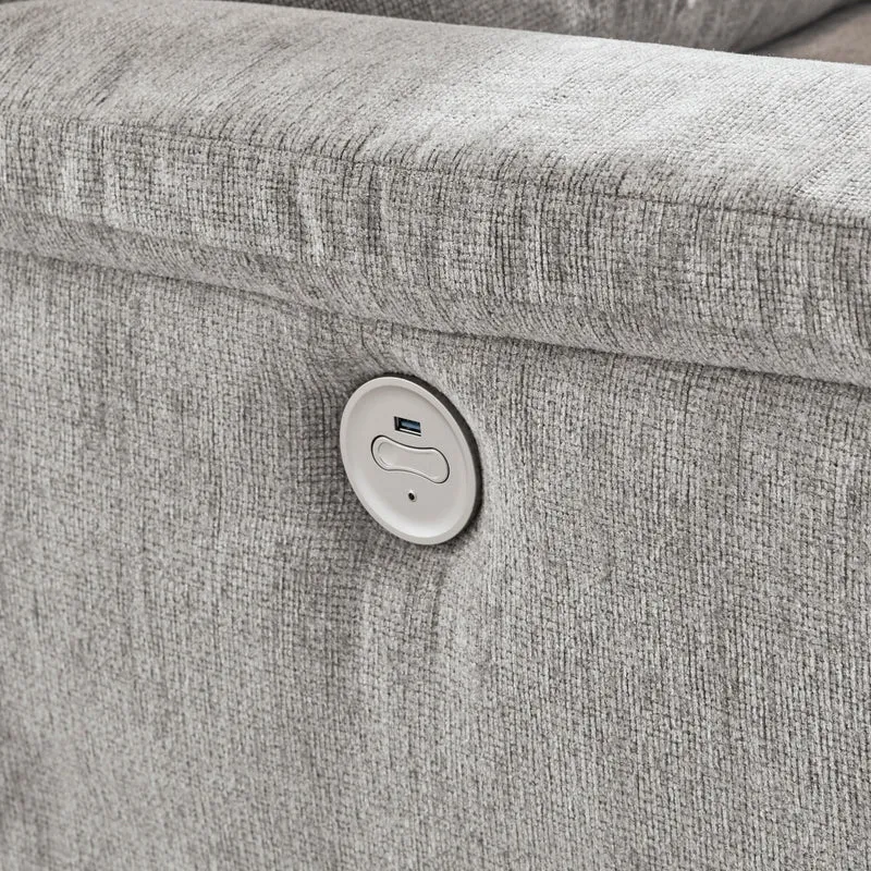 Causeuse inclinable motorisée en tissu avec console - Barnsana
