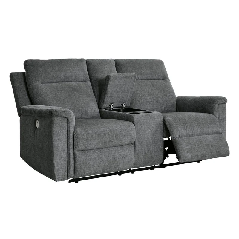 Causeuse inclinable motorisée en tissu avec console - Barnsana