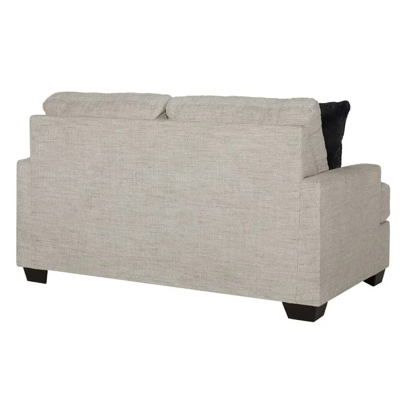 Causeuse en tissu beige pâle avec coussins - Vayda