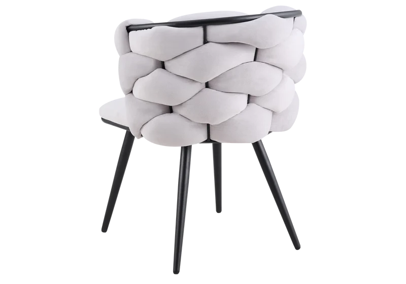 Chaise de table velours gris pieds noirs - Cloud x2