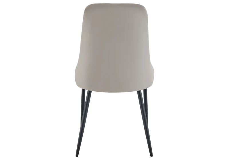 Chaise de table velours taupe pieds noirs - Sena x4