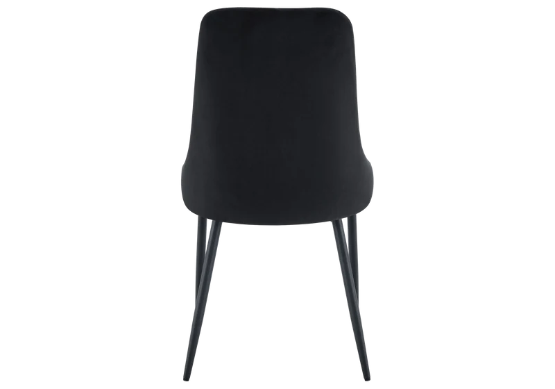 Chaise de table velours noir pieds noirs - Sena x4