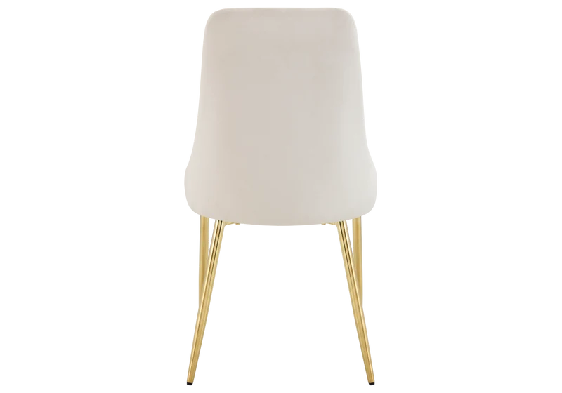 Chaise de table velours beige pieds dorés - Sena x4