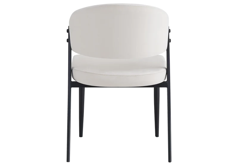 Chaise de table velours beige pieds noirs - Alba x4
