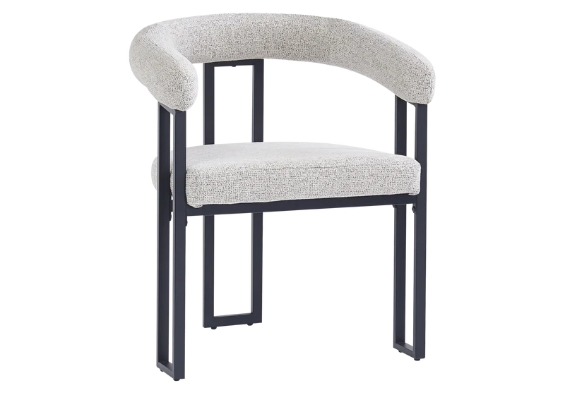 Fauteuil de table tissu taupe pieds noirs - Soho x4