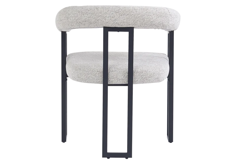 Fauteuil de table tissu taupe pieds noirs - Soho x4