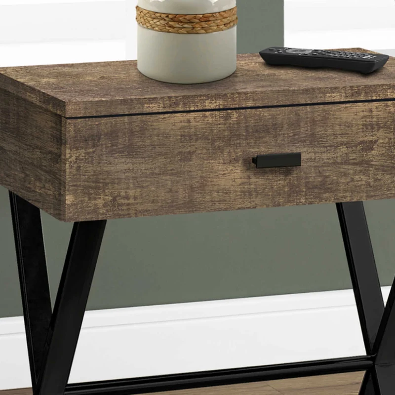Table d'appoint en MDF/stratifié et métal chromé avec 1 tiroir - I 3262-3263-3265-3450