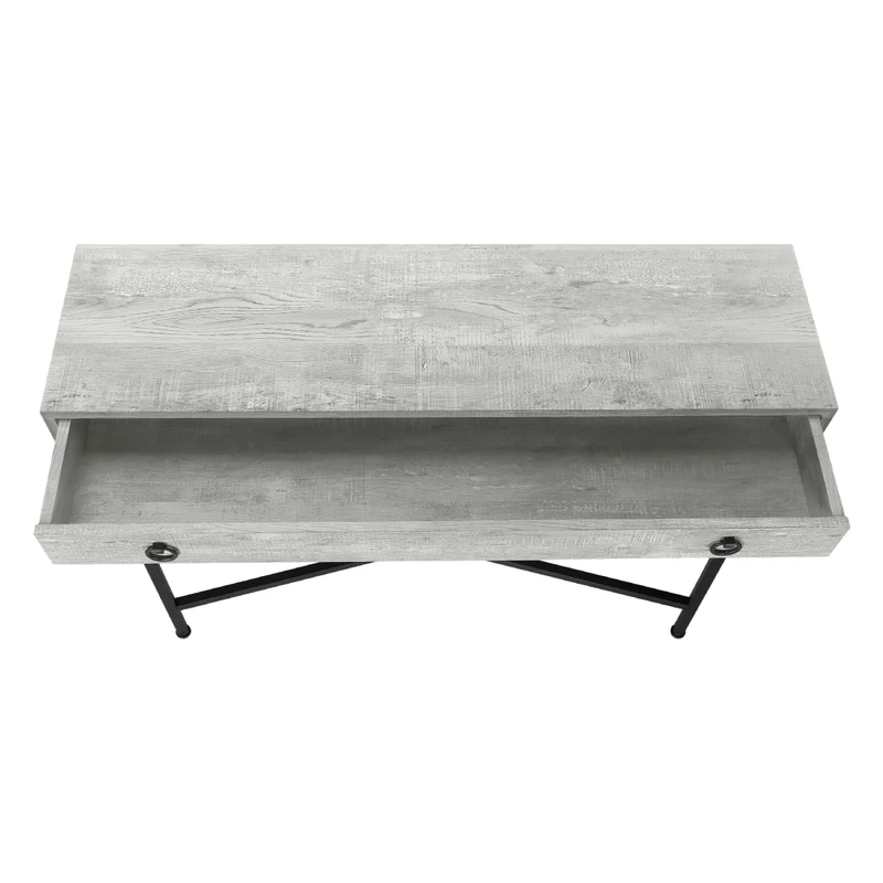 Table console en MDF/stratifié et métal noir avec 1 grand tiroir - I 3453-3454-3455