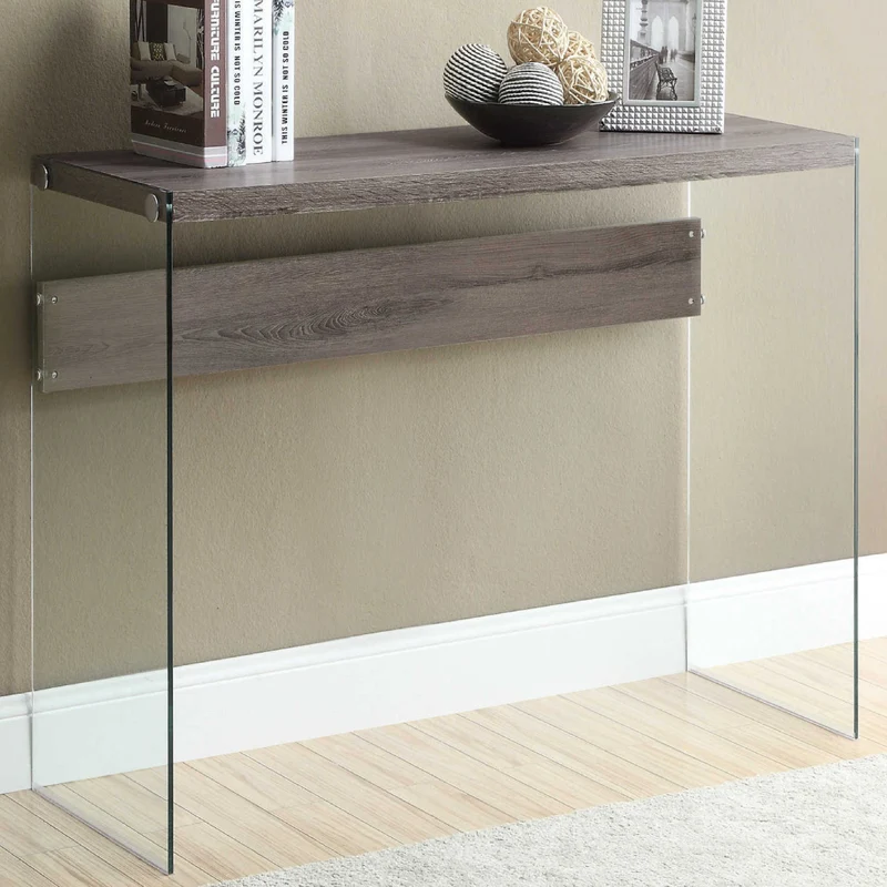 Table console en MDF/stratifié et verre trempé - I 3055-3232-3288